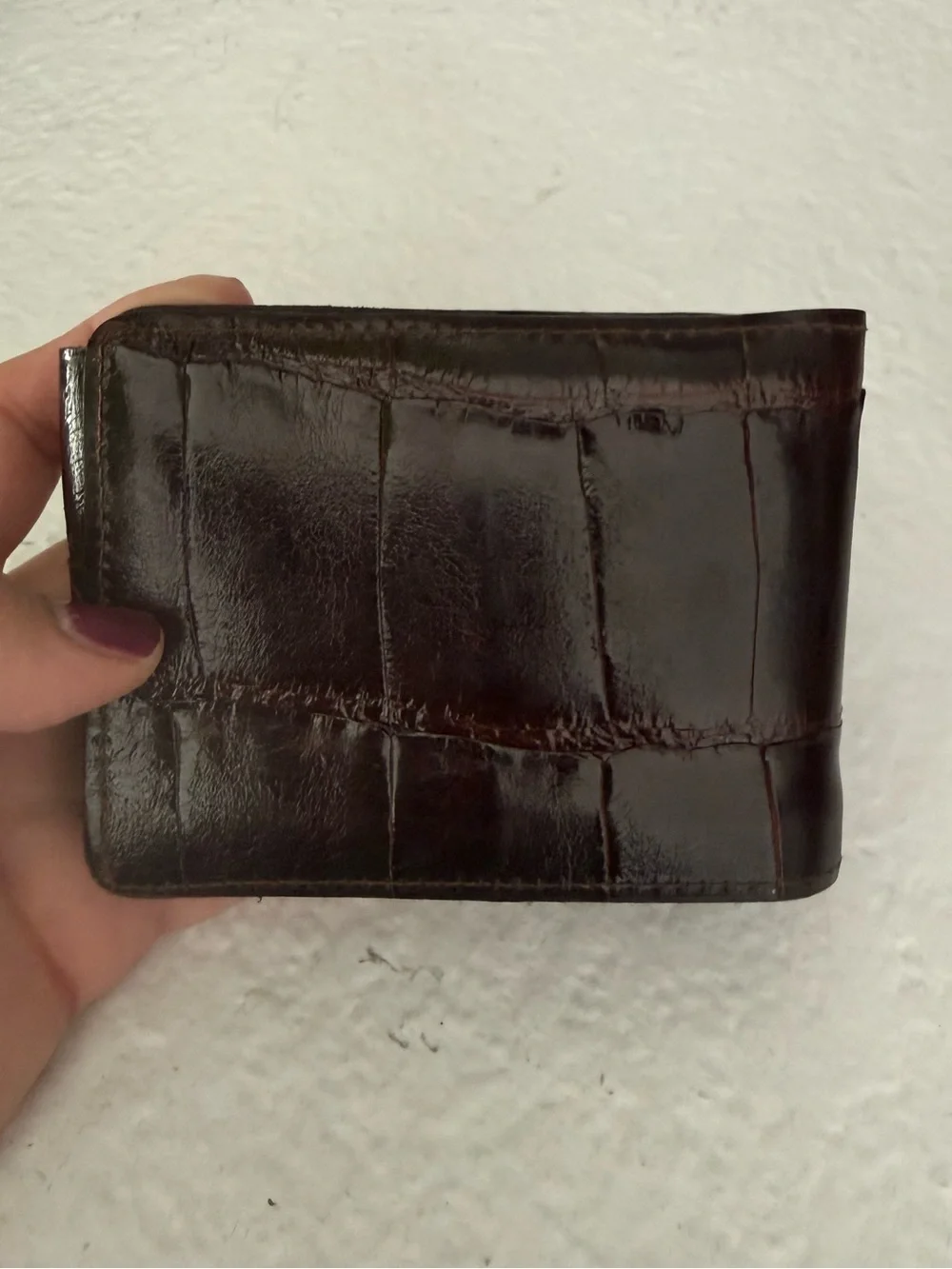Men's Dark Brown Alligator Leather Bifold Wallet